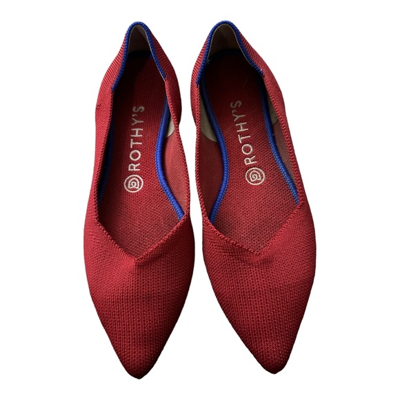 Rothy’s Point Toe Flat in Red, size 8, EUC - Picture 5 of 10